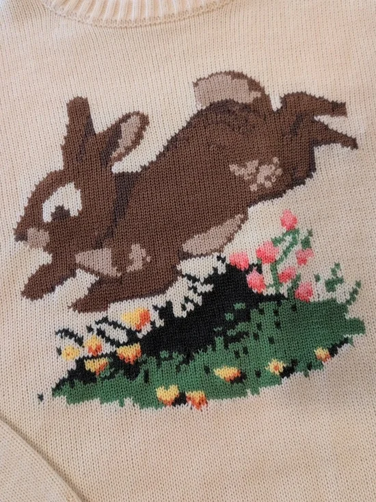 Kiel James Patrick Bunny Sweater Wool Blend Rabbit KJP Easter Spring - Picture 4 of 7